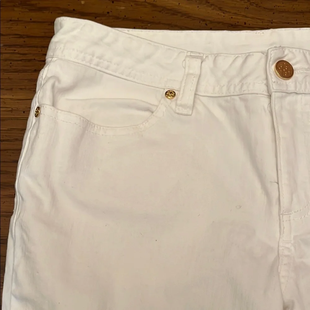 Tory Burch White Cropped Jeans,‎ size 28